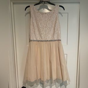 Size 13, short, champagne dress.